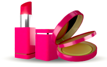 Light pink high heel shoe icon with pink butterfly and orange butterfly shadows